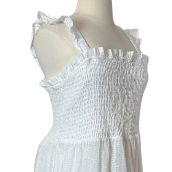 Eloquii Midi Dress Smocked Top Ruffle Sleeve Tier Hem Women’s Plus Size 22/24 - Picture 6 of 11